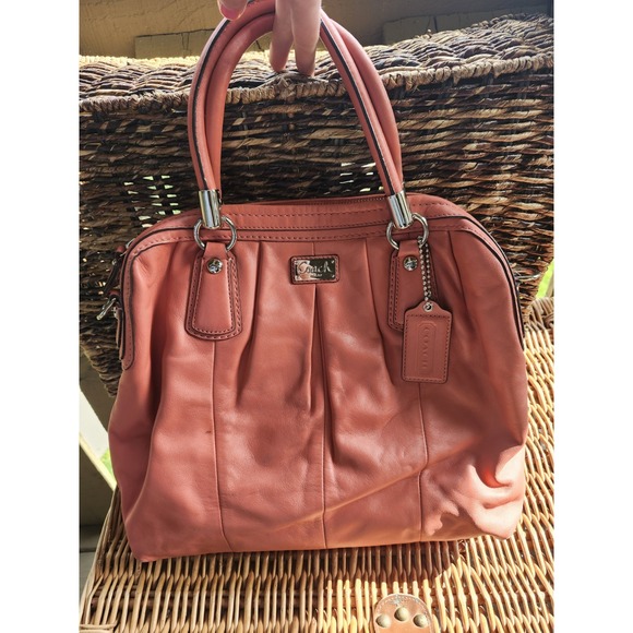 Vintage Coach Coral Kristin Hand/Shoulder Bag - Pre-Owned, F15339 No Belt - Picture 2 of 9